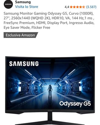 Samsung monitor gaming gaming odyssey g5, curvo