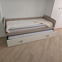 Letto doppio estraibile singolo a scomparsa