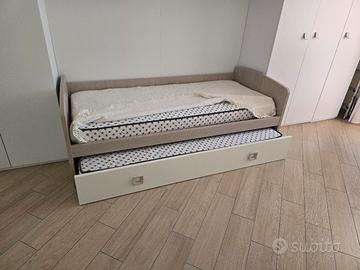 Letto doppio estraibile singolo a scomparsa