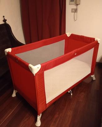 Lettino da campeggio/viaggio rosso+ Materasso