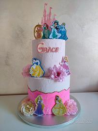 Torta Scenografica 2 Piani Principesse Disney