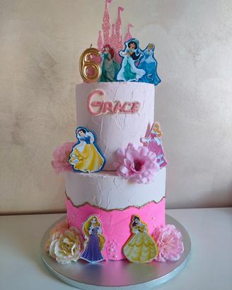 Torta Scenografica 2 Piani Principesse Disney