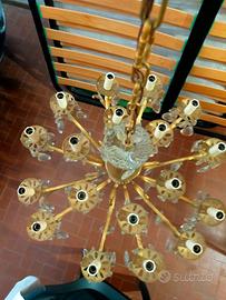 Lampadario antico in ottone