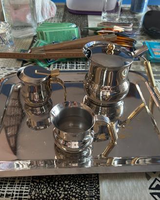 Servizio caffe’ inox piu’ infusiera