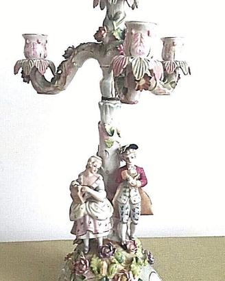 Antico Candelabro in porcellana di Capodimonte 900