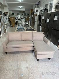 Divano penisola marvis in stoffa beige