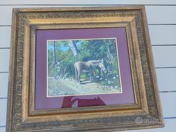 Olio su tela - Due asini