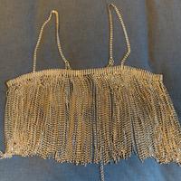 Top di strass argento