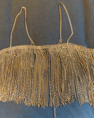 Top di strass argento