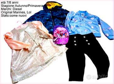 5 pz nuovi x Bimba 7/8 anni: Diesel Or.Marines LOL