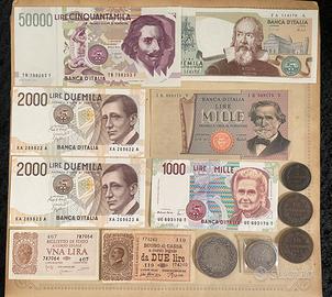 Lotto Banconote e monete argento anche rare