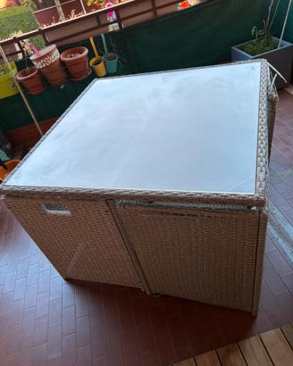 Tavolo e 4 poltroncine da giardino/terrazzo