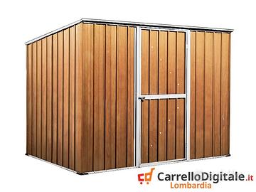 Casetta box giardino Acciaio 260x185cm fin legno