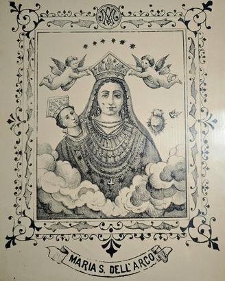 Madonna dell'Arco Stampa Litografia 40x30 fine'800