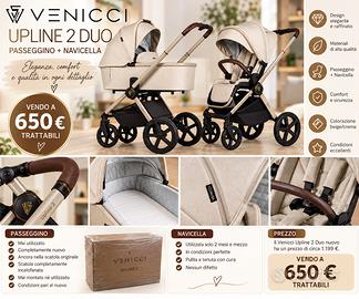 VENICCI UPLINE 2 DUO – PASSEGGINO + NAVICELLA