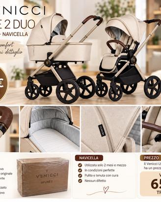 VENICCI UPLINE 2 DUO – PASSEGGINO + NAVICELLA