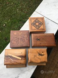 Scatoline in legno intarsiato artigianato Sorrento