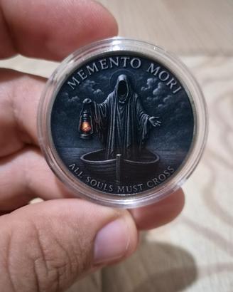 Moneta in metallo memento mori Caronte 