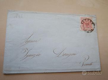 Piego Postale 1856 Lombardo Veneto 15c per Trento