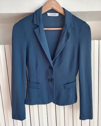 Blazer blu tessuto elasticizzato donna. Nuvola. S