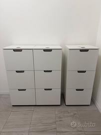 Cassettiere/moduli contenitore bianchi per ufficio