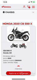 Honda CB 500 X 2020 Maniglie/Impugnature Originali