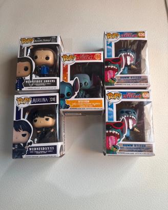 Funko Pop Lilo & Stitch e Mercoledi Addams