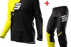 COMPLETO MOTO CROSS FUORISTRADA SHOT DRAW GIALLO