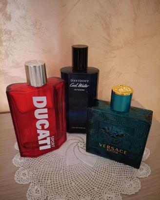 Set 3 bottiglie di profumo vuote firmate