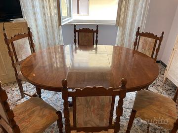 Tavolo allungabile con 6 sedie