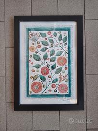 Quadretto acquarello con cornice