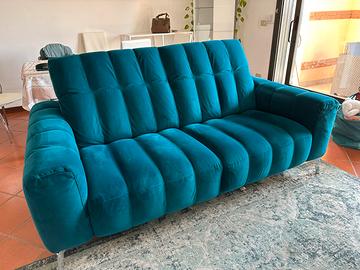 Divano verde/blu petrolio in velluto divani&divani