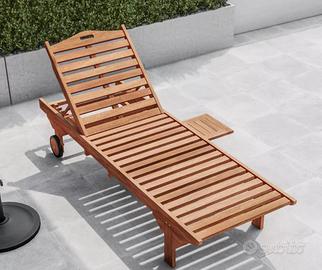 Lettino da esterno con tavolino