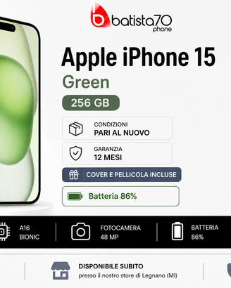 Apple iPhone 15 Green 256 GB