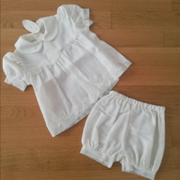 Completo in lino due pezzi neonata