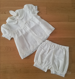 Completo in lino due pezzi neonata
