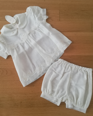 Completo in lino due pezzi neonata