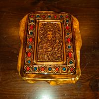 Bella madonna su vetro di murano e bagno in oro