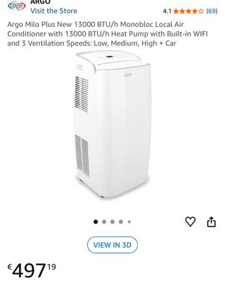 Condizionatore Portatile ARGO Milo Plus 13000 BTU