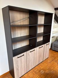 Mobile libreria da ufficio con 4 ante e ripiani