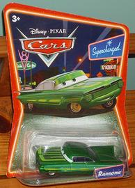 DISNEY PIXAR CARS MATTEL 1/55 GREEN RAMONE VERDE