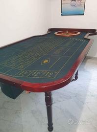 Tavolo da roulette autentico in legno massiccio