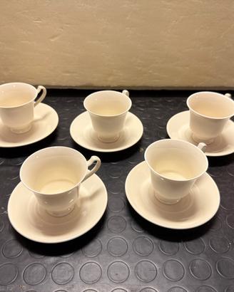 Set 5 tazzine da caffè in porcellana