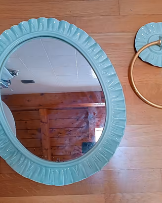 SPECCHIO E PORTA SALVIETTE VINTAGE 