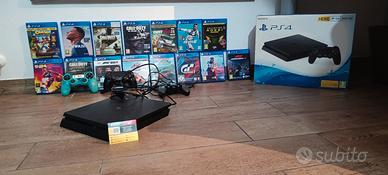 PS4 SLIM, 15 GIOCHI E 3 JOYSTICK 
