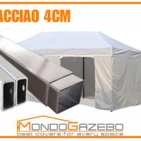 3X6 Gazebo impermeabile PVC mercatini acciaio 4cm