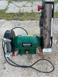 Levigatrice a nastro + mola da banco Parkside