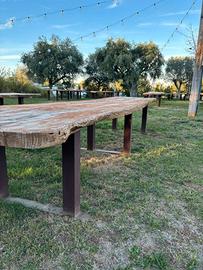 Tavoli artigianali in legno massello