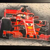 Disegno 90x40 cm SF71H Sebastian Vettel 2018