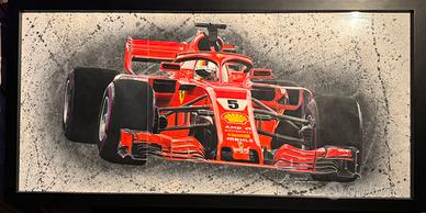 Disegno 90x40 cm SF71H Sebastian Vettel 2018